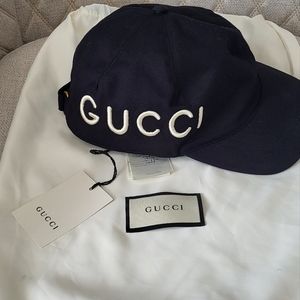 Gucci Black Cotton Loved Baseball Hat Size: M Unisex